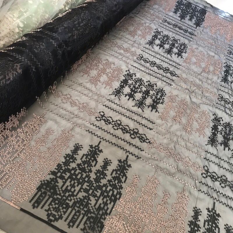 Organza Bordir motif etnik/kain organza