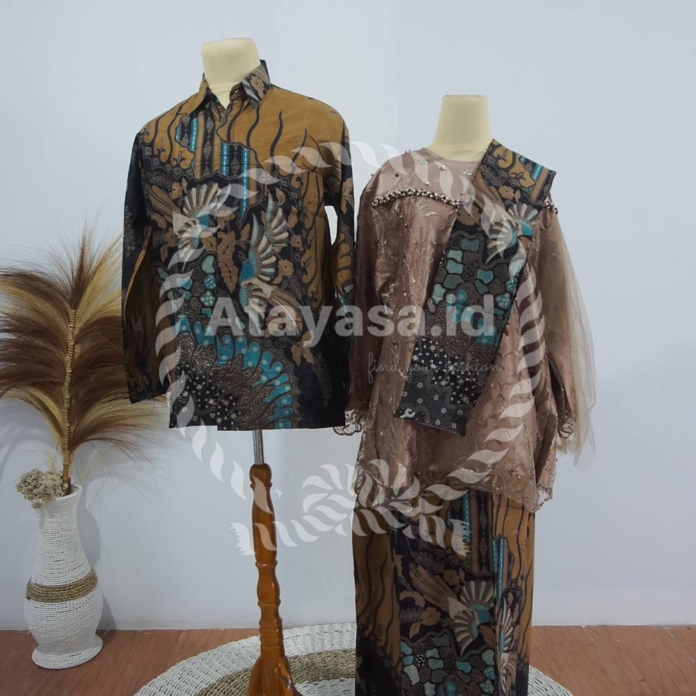 ADA JUMBO XXL EKSTRA | KEBAYA LIDYA SET ROK KEMEJA BATIK PRIA COUPLE BRUKAT WID BATIK PEKALONGAN ORIGINAL KEBAYA BROKAT WANITA//KEBAYA LAMARAN WISUDA KONDANGAN REMAJA WANITA SLIM MODEL TUNIK MODERN//FULL BROKAT KELILING MIX TULLE TUTU PREMIUM