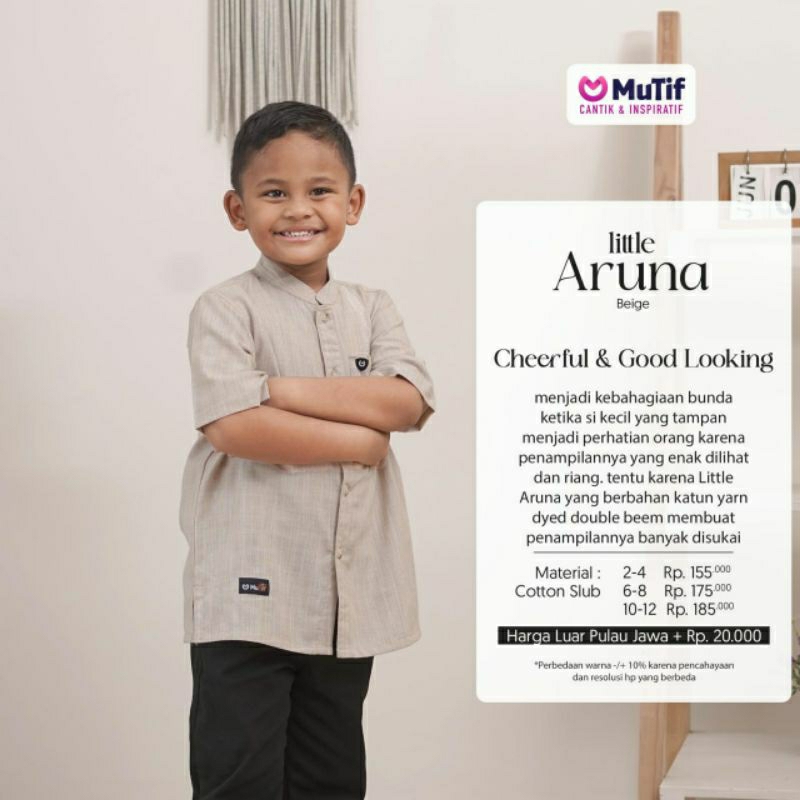 Mutif Sarimbit Arunika Beige Mutif Aruna Mutif Man Aruna Little Arunika Little Aruna Baju Muslim Gamis Sarimbit Keluarga Family Series Terbaru Ori Lebaran 2023