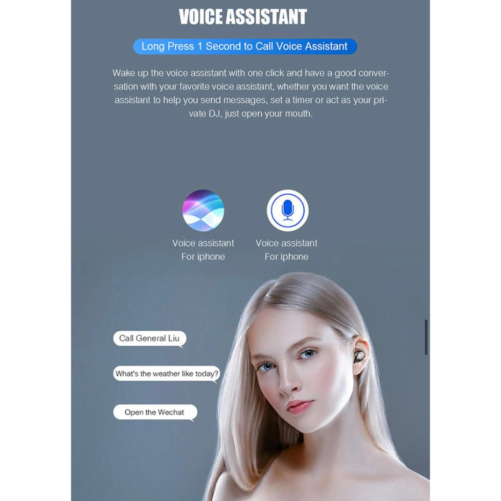 F9 True Wireless Headphone Nirkabel Baru TWS Earphone Bluetooth Kontrol Sentuh Headset Olahraga Stereo Earbud untuk Ponsel IOS Android