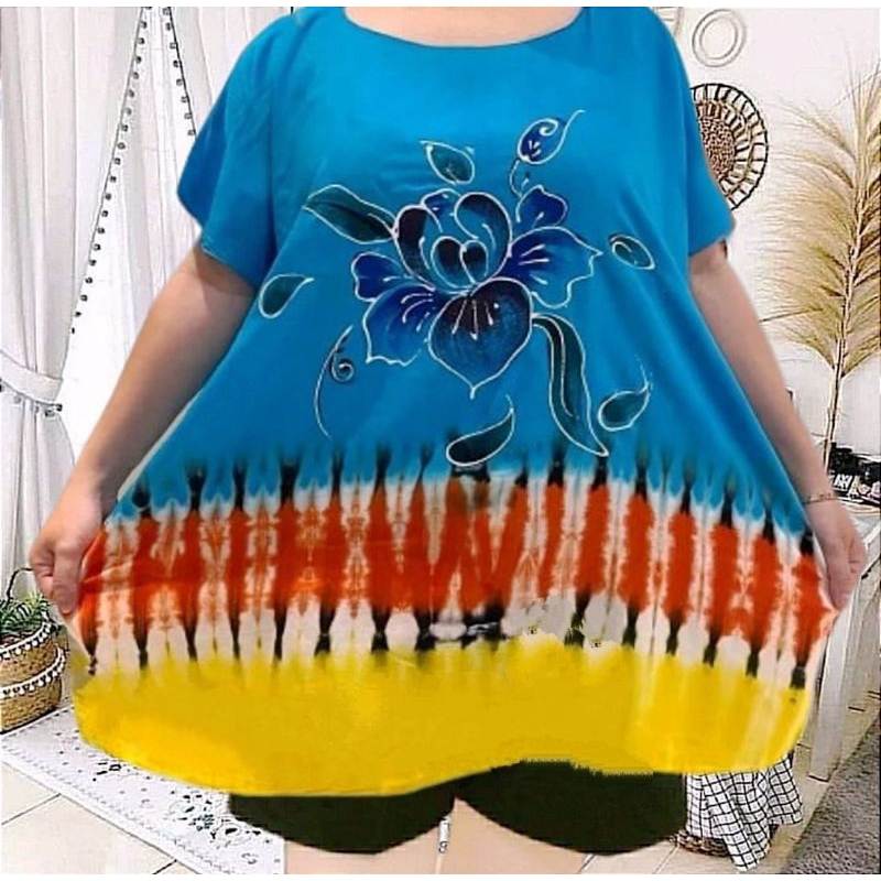 baju tie dye wanita size XXXXL JUMBO BIG SIZE baju jumbo wanita motif tie dye bahan rayon berkwalitas