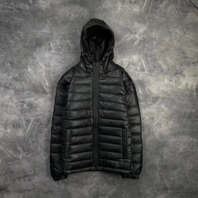 Jacket Outdoor Puffer Hitam Doff Terbaru