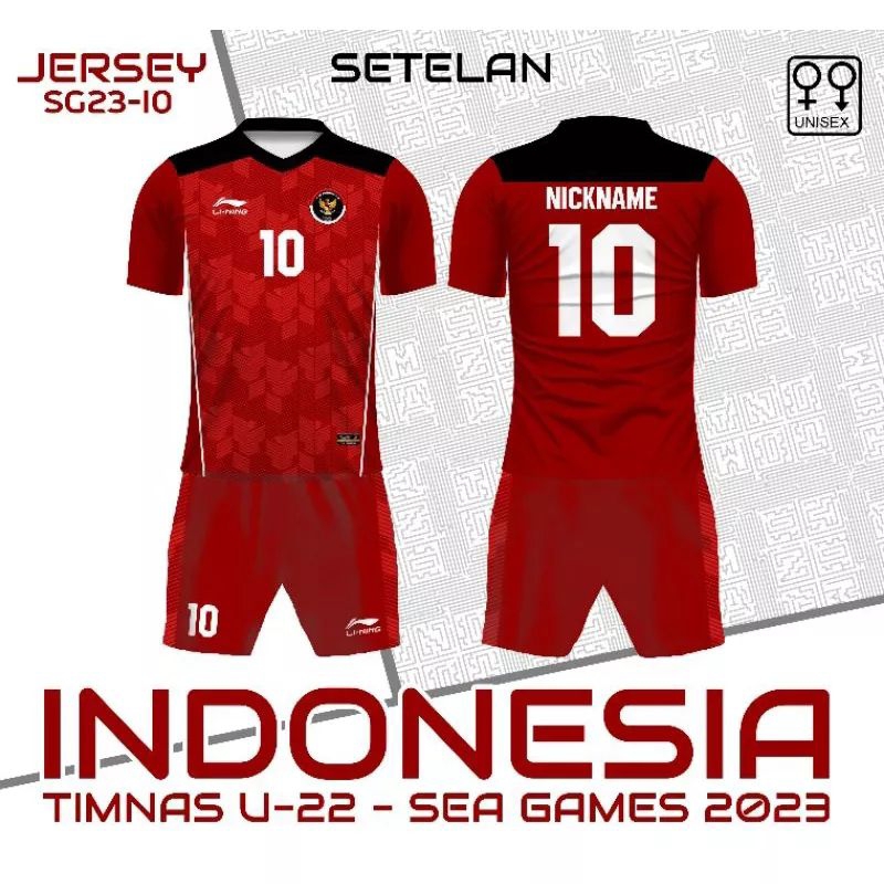 Setelan Jersey Sea Games 2023 Baju Jersey Timnas Indonesia Sea Games