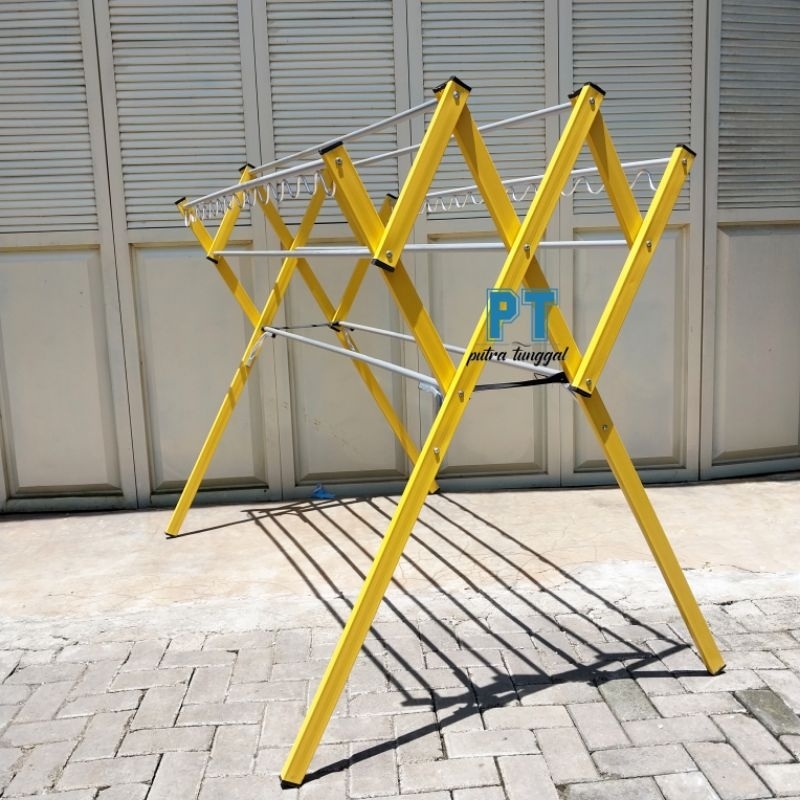 Jemuran jumbo livina Kuning / jemuran lipat / pakaian / aluminium 180cm