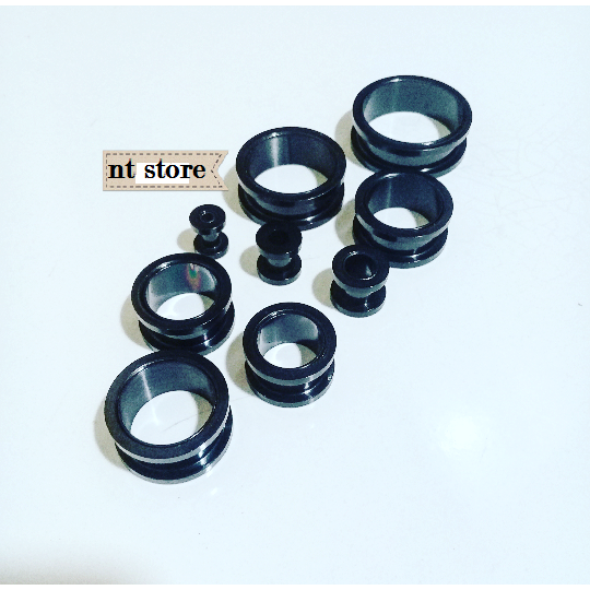 Percing Hitam/Persing Telinga/Piercing Plug/Expander Telinga/Anting Persing/Ear Plug