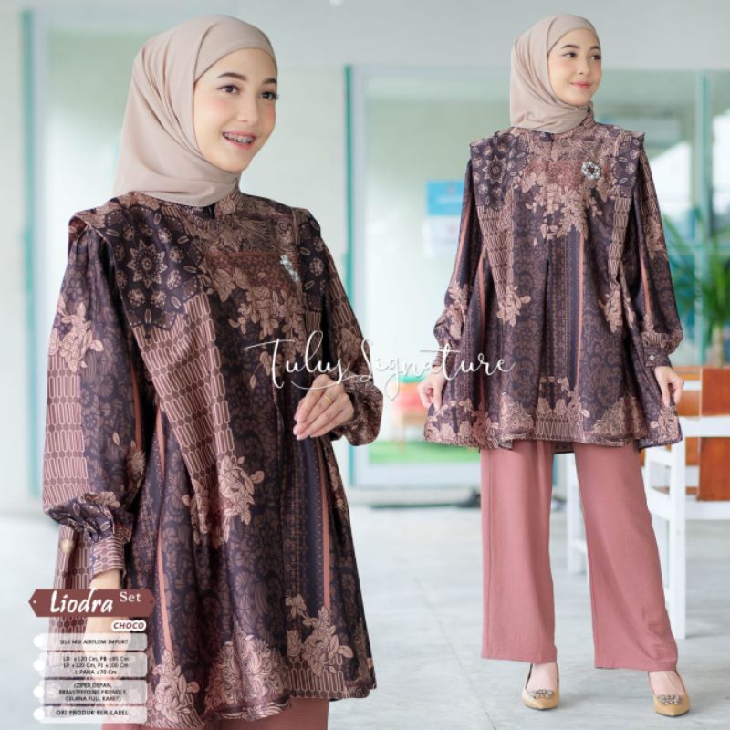 LIODRA ONE SET BY TULUS SIGNATURE / SET PREMIUM SILK / Setelan celana wanita muslimah