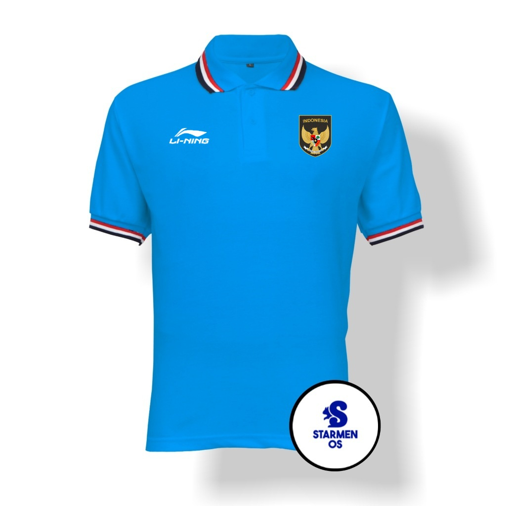 Kaos Wangki Polo T-Shirt Pria Kerah 3 List Logo GARUDA INDONESIA SEA GAMES 2023 AND Ll NING