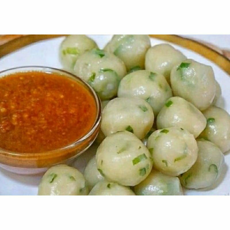 

20 butir Cilok isi Ayam Suwir Pedas free sambel kacang