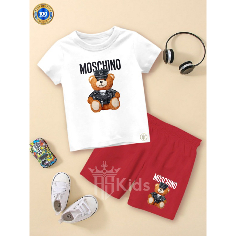 SETELAN ANAK/KAOS ANAK UNISEX BABY BEAR MOSCHINO USIA 1-10 TAHUN