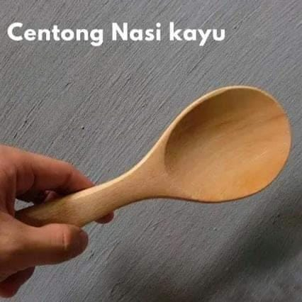 Sendok Nasi Kayu Mahoni / Centong Nasi Kayu Tebal