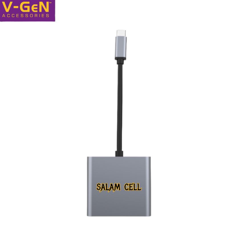 Adapter V-Gen VHB-01 TYPE-C USB HUB 3 In 1 Cable Length 9.5cm Original