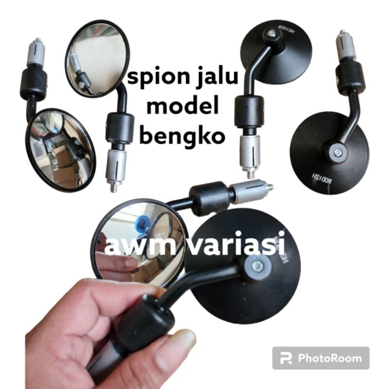 TERMURAH KACA SPION JALU BULAT-BINTANG-BENGKOK BAR END KACA CEMBUNG UNIVERSAL BISA SEMUA MOTOR