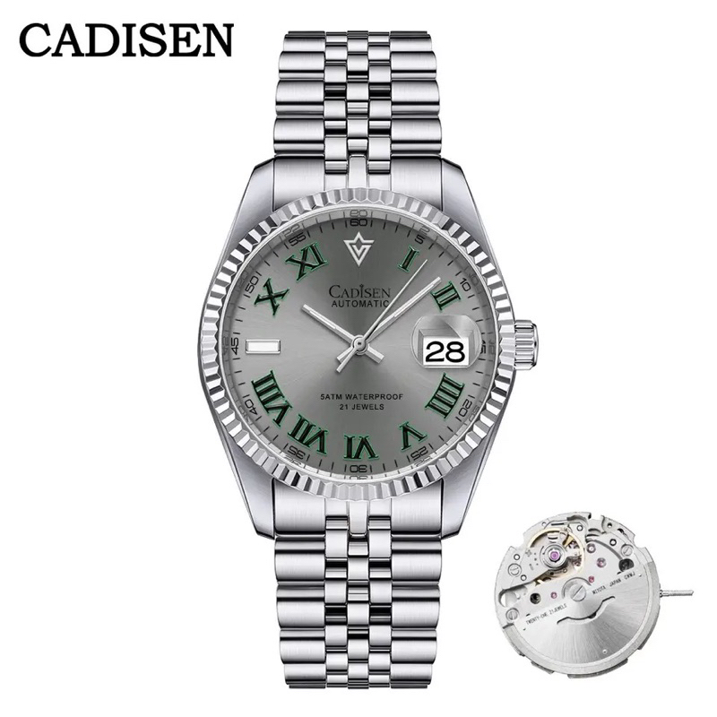 Cadisen Datejust Slate Gray Dial Roman Eternal Clasic Design Automatic