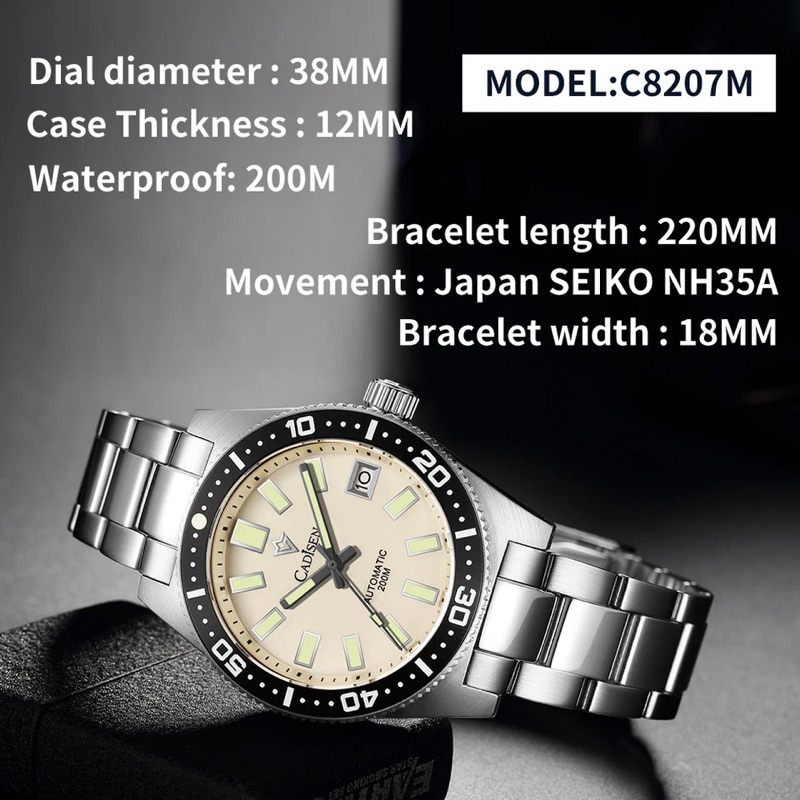 Cadisen Jam Tangan Automatic C8207M Vintage Style