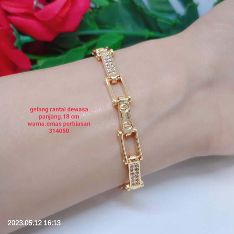 Gelang Tangan Titanium Xuping Rodium Perhiasan Aksesoris Lapis Rmas Terlaris Termurah