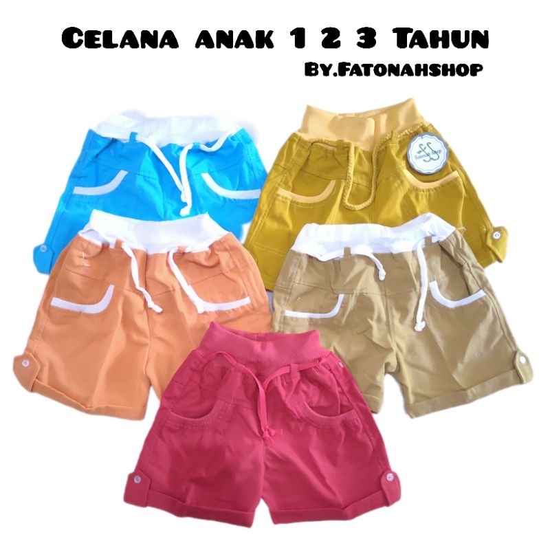 celana anak cewek 1 2 3 tahun katun rip momo warna merah pink kuning ungu hitam