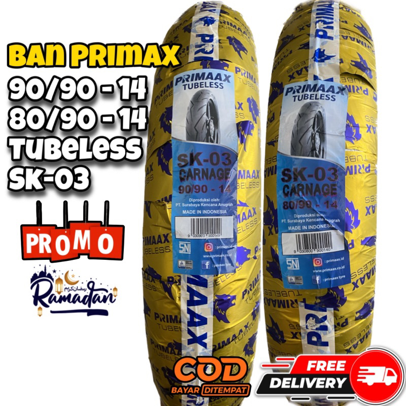 Ban Matic Primax 90/90, 80/90 ring 14 Tubeless SK 03