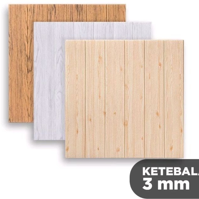 Wallpaper 3D Foam Motif Kayu Modern Wood Foam wallpaper dinding foam wallpaper stiker dinding rumah