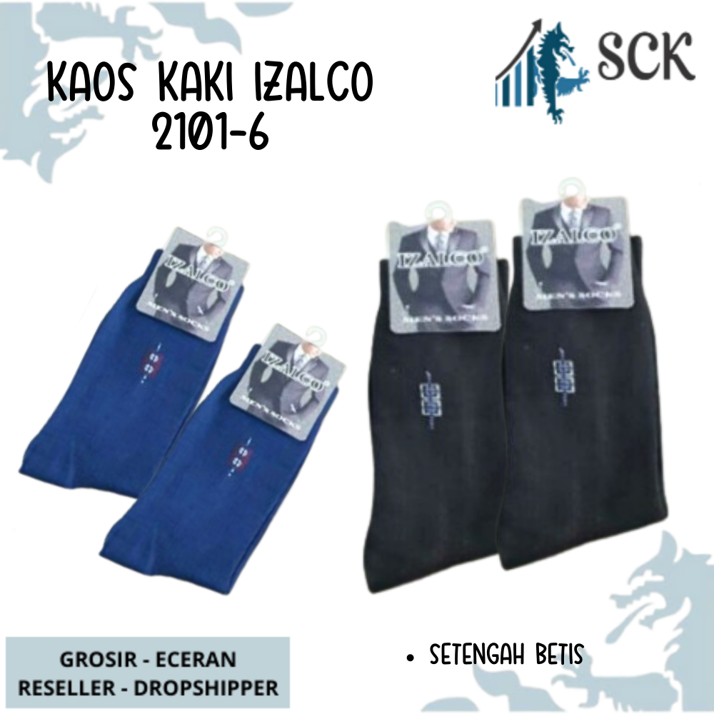 Kaos Kaki Pria IZALCO 2101-6 2104-6 Sebetis / Pakaian Kantor - sckmenwear GROSIR