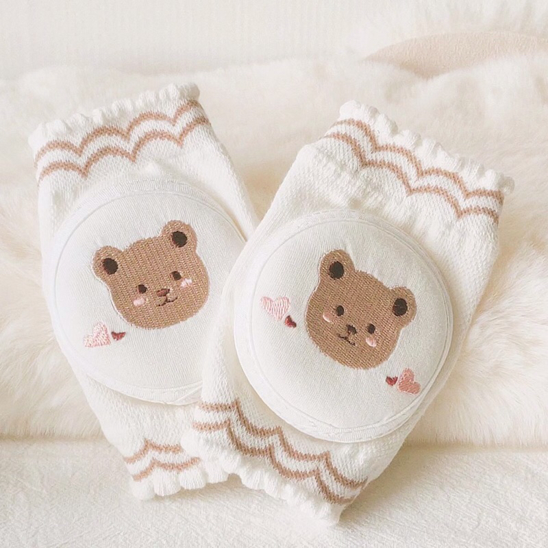 MINICUTE x naughtybebe - Pelindung Lutut Bear Korea Aesthetic / Baby Kneepad / Kaos Kaki Bayi