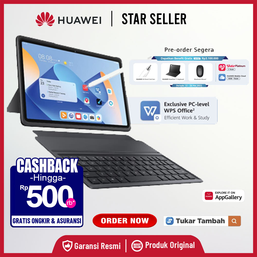 HUAWEI MatePad 11&quot; 2023 Tablet 6/128GB Garansi Resmi Not MatePad SE