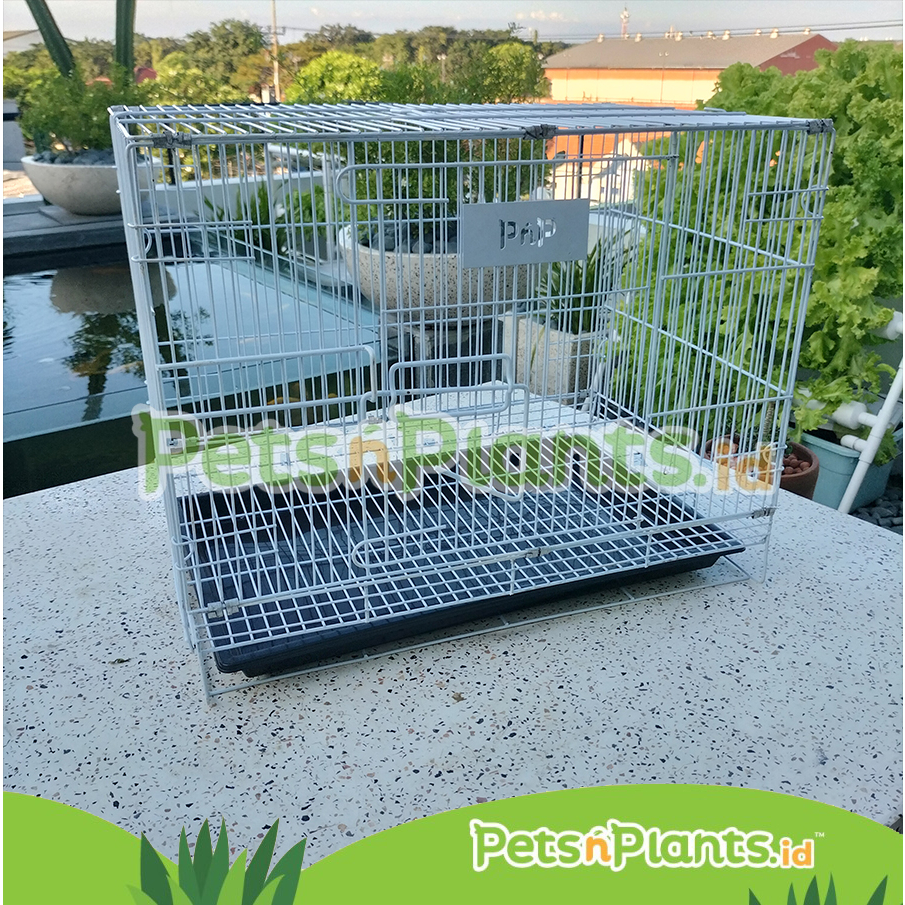 PnP 48x30x38 cm Kandang Besi Lipat Hewan Burung Kelinci Anjing Kucing Sugar Glider