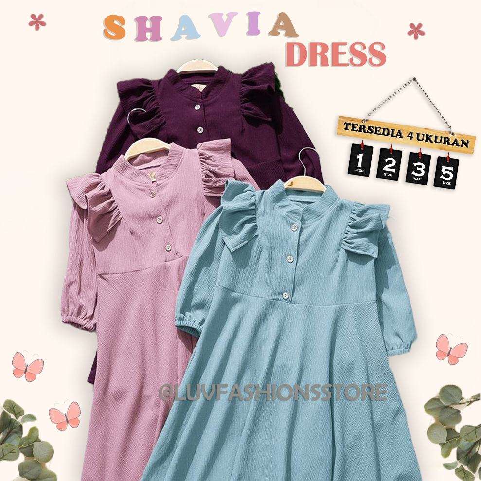 IL - DRESS MUSLIM ANAK PEREMPUAN / SHAVIA GAMIS ANAK MODEL TERBARU CREPE PREMIUM