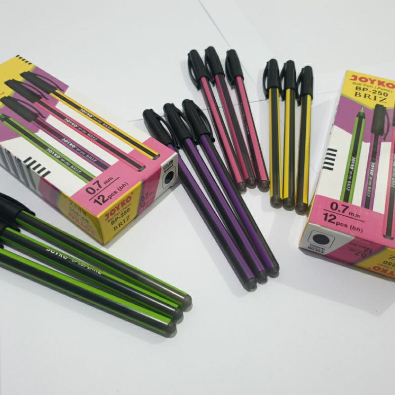 Ballpen Joyko BP-250 BRIZ / Pena Tinta Hitam 1 pack isi 12 pcs / Pulpen Joyko Pena Murah / Ball Pen Hitam