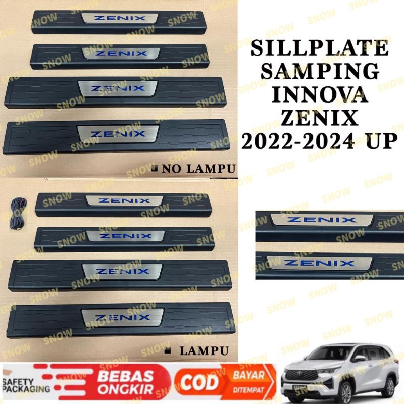 Sillplate Samping Toyota Innova Zenix 2022 2023 2024 Platinum Hitam Lampu Non LED