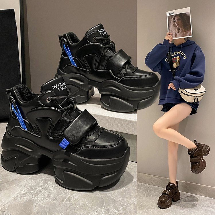 ✅PINKEY P205 Sepatu Sneakers Boots Tinggi Wanita Sneakers Shoes Hak Tebal Premium