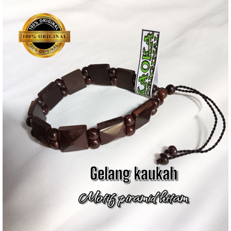 Gelang kaukah hitam asli motif piramid (ORIGINAL KAUKAH)