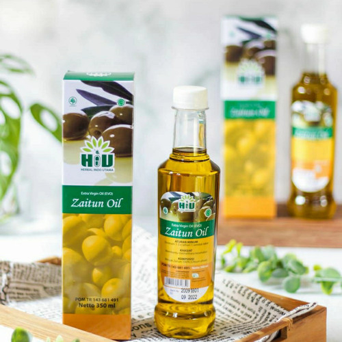 Minyak Zaitun EXTRA VIRGIN OLIVE OIL(EVO) - MINYAK ZAITUN HIU HERBAL INDO UTAMA 350 ML