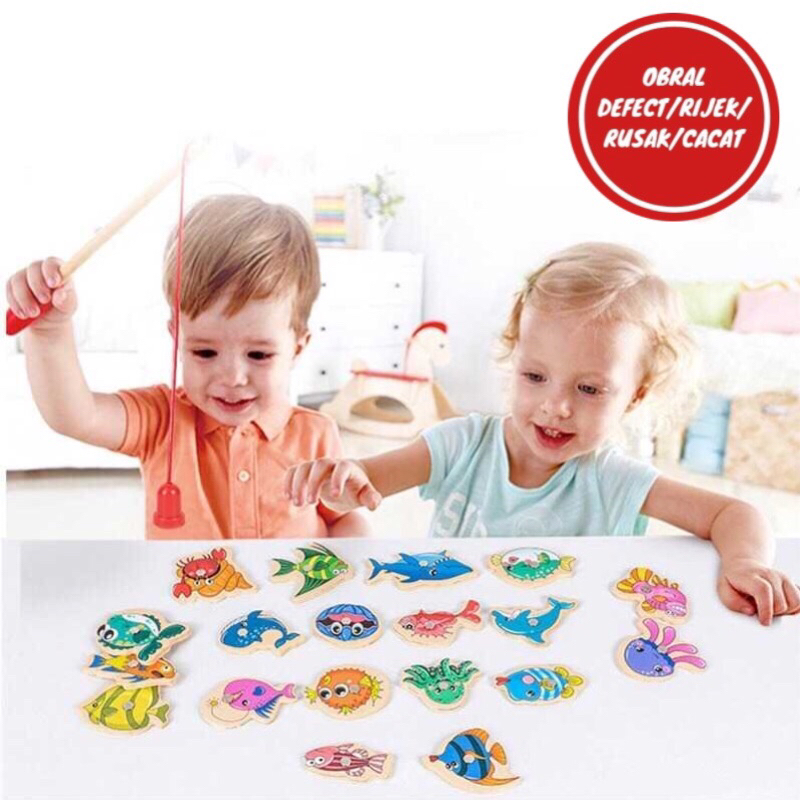 [OBRAL RIJEK] Mainan Anak Magnet Kayu Memancing Edukasi 31PCS - FPC31