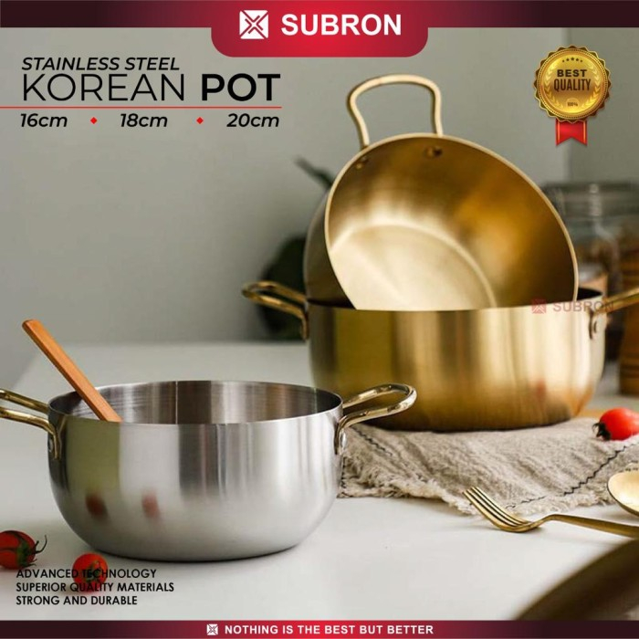 Panci Mie Korea Multifungsi 16cm 18cm 20cm Stainless - SUBRON