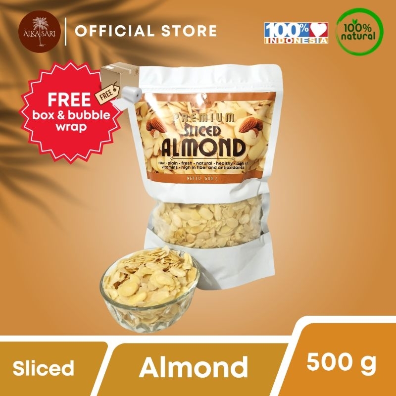 

Kacang Almond Slice Mentah / Almond Slice Premium Alka Sari 500 gram