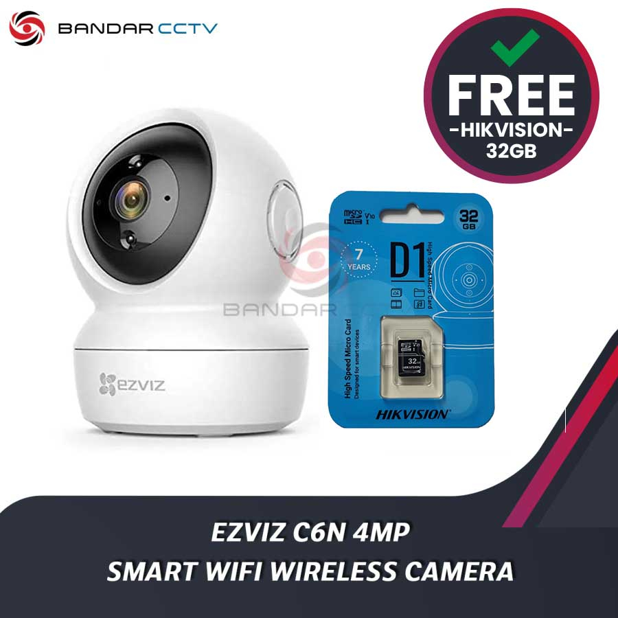 Ezviz C6N 4MP Smart WiFi Wireless Camera Plus Memory Hikvision 32GB