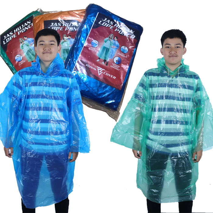 Jas Hujan Plastik LDPE Jaket Celana Setelan &amp; Jaket Ponco Tebal Murah - Jas Hujan - Mantel Plastik - Mantel Hujan 1 Set Model Jaket Dan Model Ponco