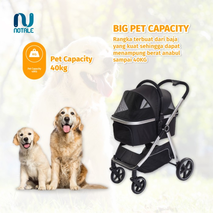 Notale Dokuma Pet Stroller Foldable 2 in 1 NTL-PS106 (PC500) Hewan Kucing Anjing