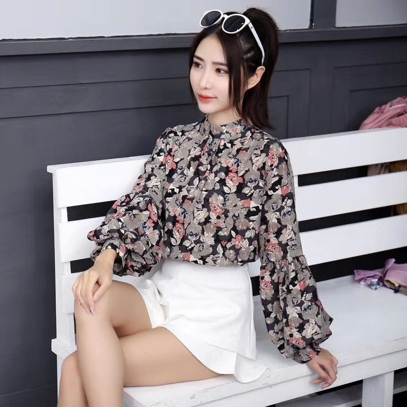 KMJ1, Top Blouse Kemeja Loose Perempuan Dewasa Fashion Korea Lengan Ballon Ariana