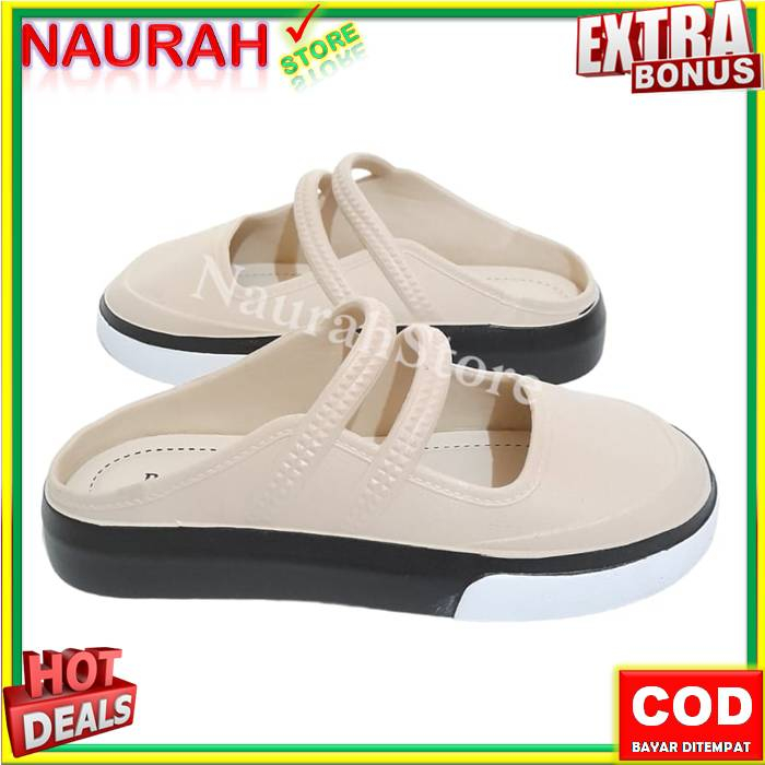Sendal Slop Wanita Balance 061 A1 Sandal Viral Empuk Nyaman Bahan Karet Lentur Rubber Jelly