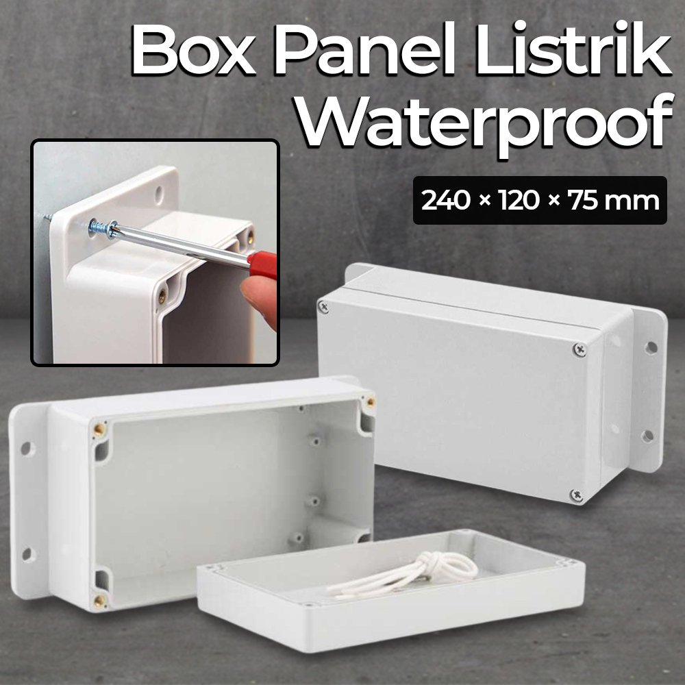 Box Panel Listrik Kotak Sambungan Waterproof 240 x 120 x 75 mm - F1-2 - White