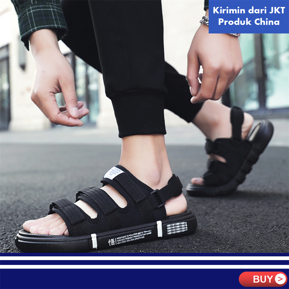 【COD &amp; Barang ready】Sandal Gunung Import Anti Slip Tidak Licin Tali Yang Bisa Dilepas Sendal Pria Dan Wanita Casual Sendal