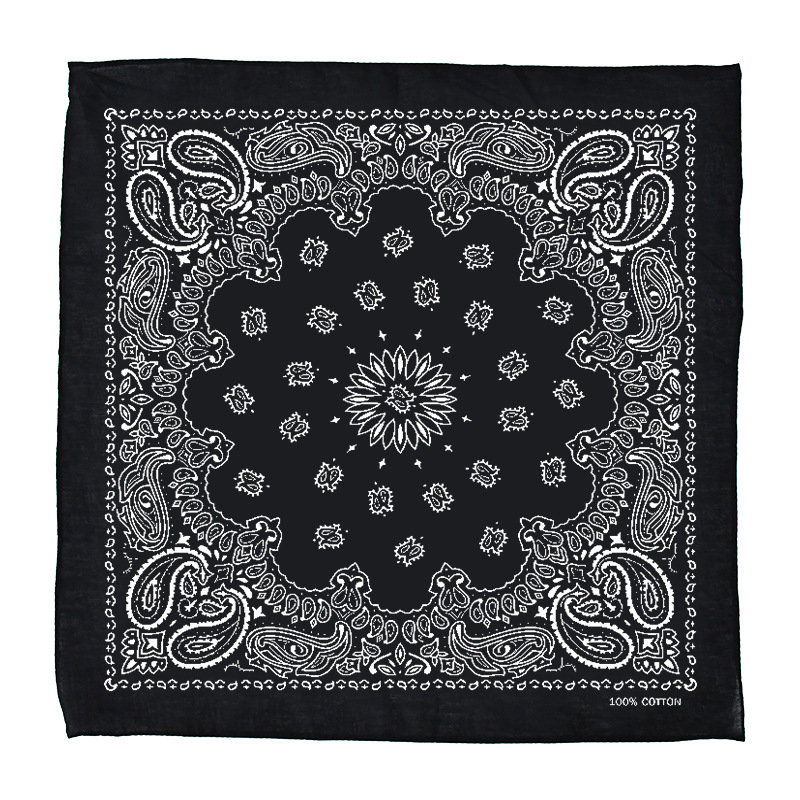 54*54cm syal bandana scarf slayer hip hop Pencocokan Warna Pencetakan Kapas Syal Persegi Besar Syal Sorban Katun Trendi