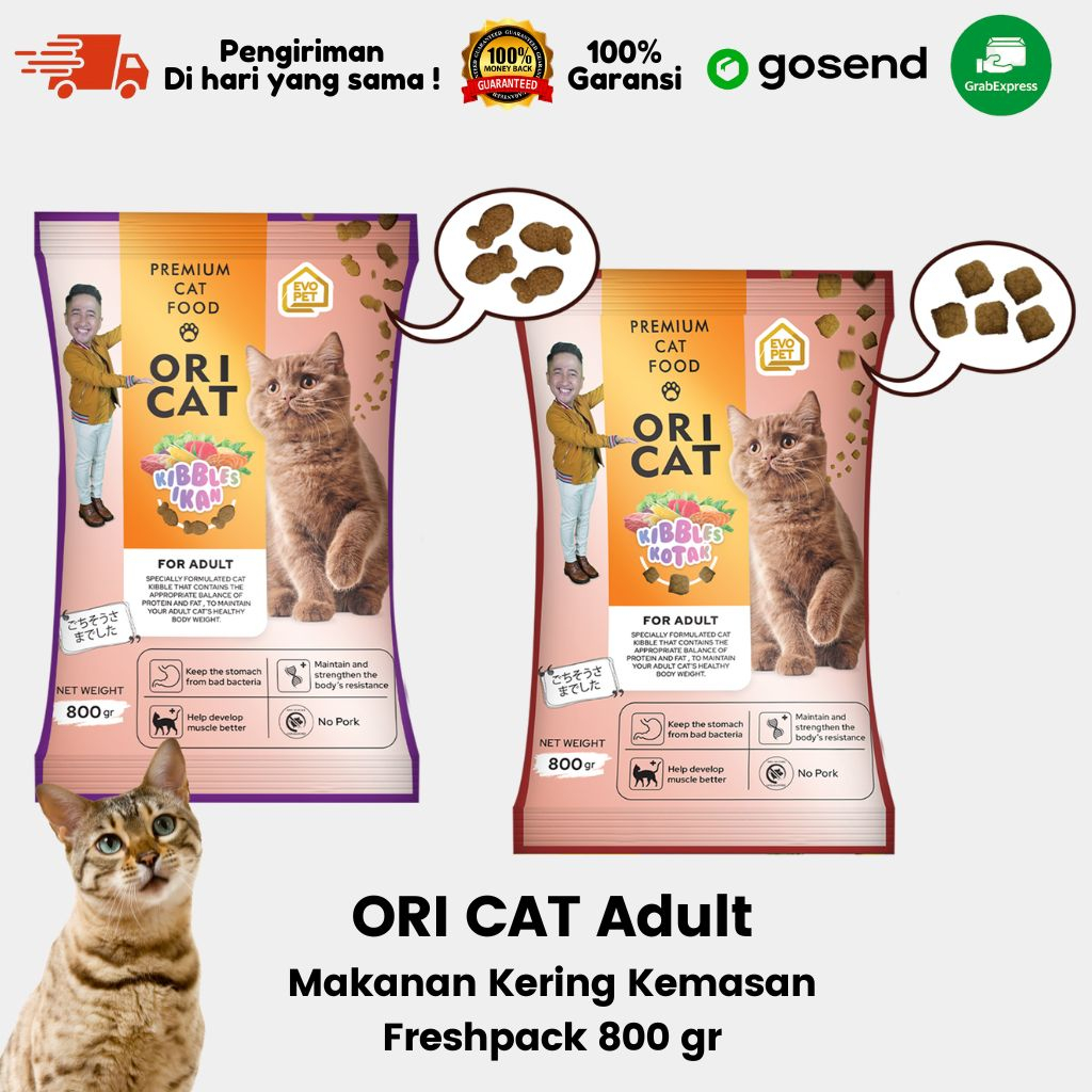 Makanan Kering Kucing ORI CAT Adult 800 gr Freshpack