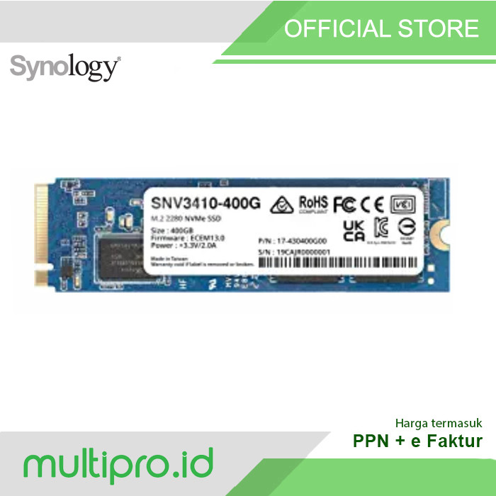 Synology 400GB M.2 NVMe SSD Enterprise SNV3410 / SNV 3410
