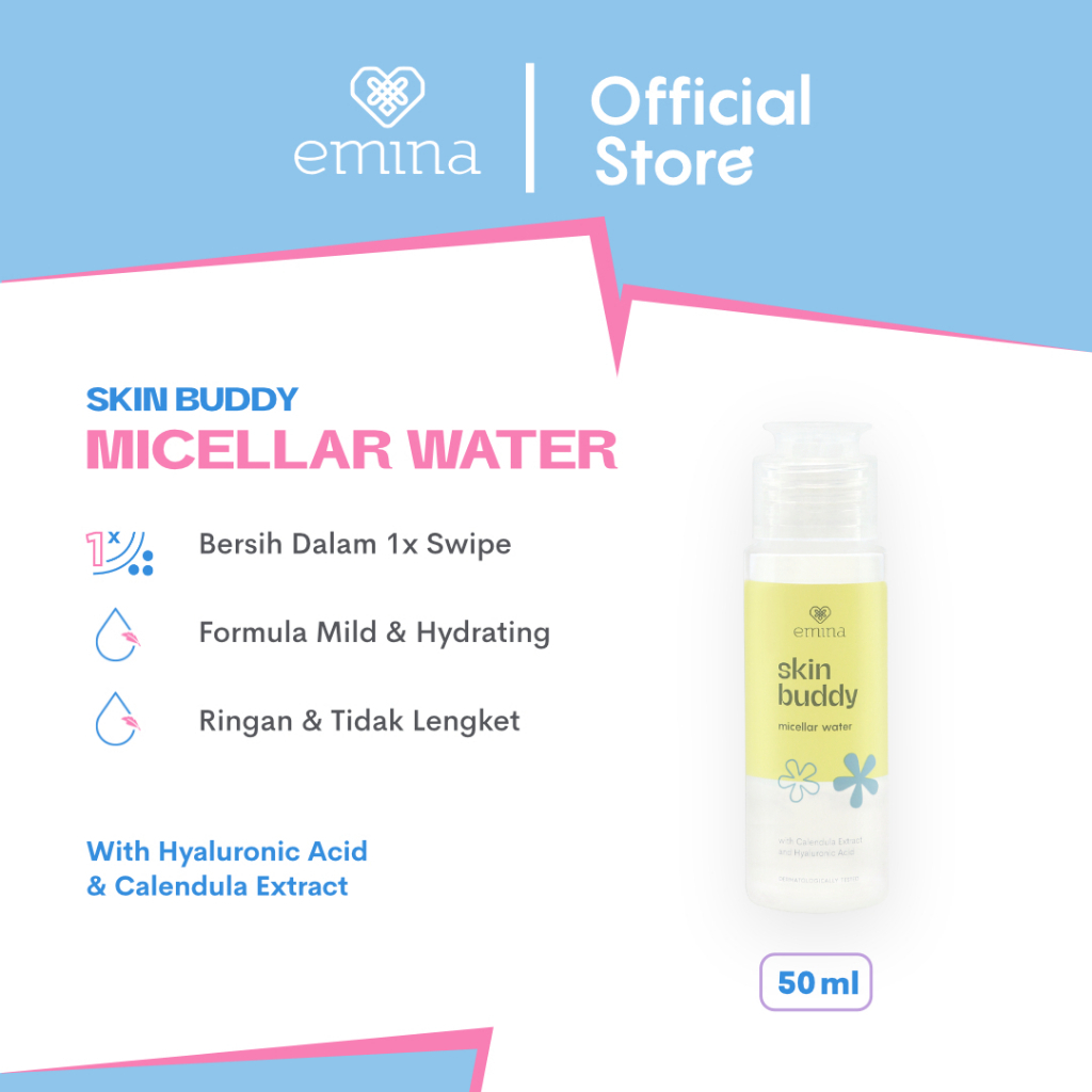 ✨ AKU MURAH ✨ Emina Skin Buddy Micellar Water / Pembersih Wajah Mild &amp; Hydrating, Menghidrasi &amp; Menyegarkan Kulit