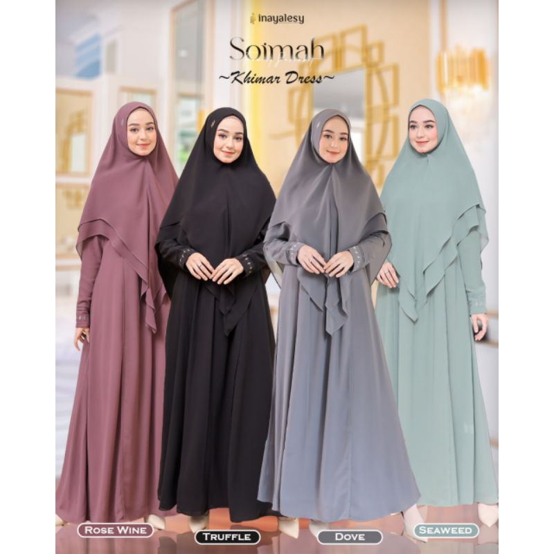 INAYA EXCLUSIVE SOIMAH / BASIC DRESS ONLY MOM TRUFFLE / SET GAMIS KHIMAR / SET GAMIS INAYA / GAMIS D
