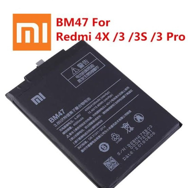 baterai battery batere ORI xiaomi BM47 Mi 3 Redmi 3 ,3x Redmi  baterai ( Redmi 3 , Redmi 3s , Redmi 3x , Redmi 3 PRO , Redmi 4x )