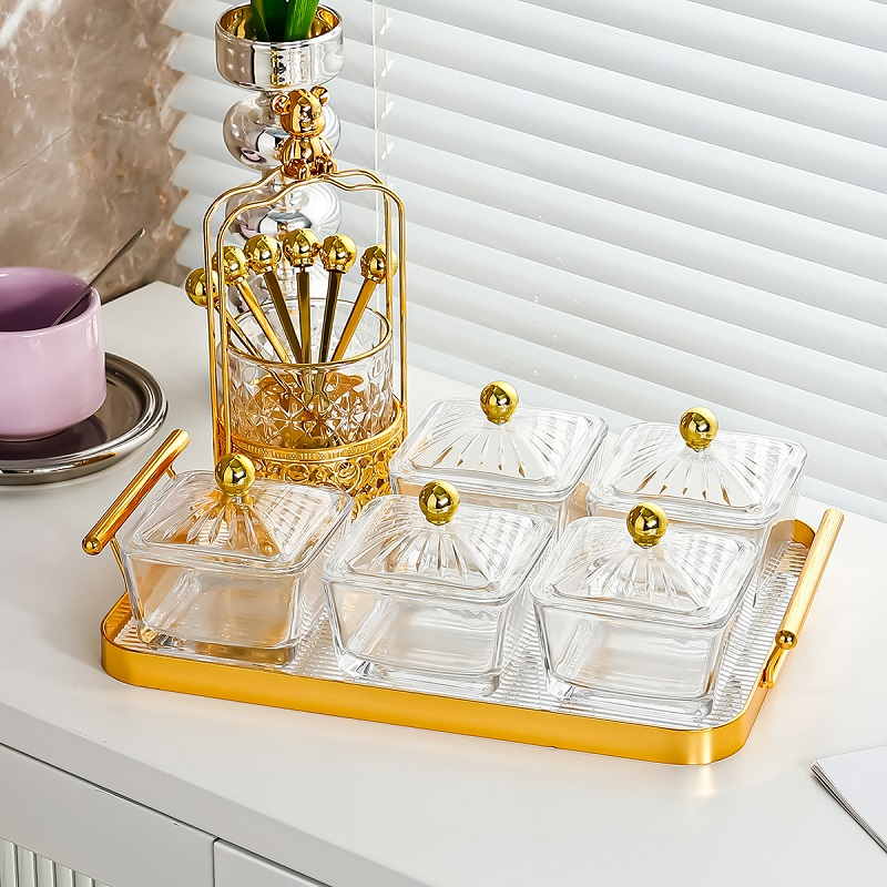 Mi.more Tray Gold Light Luxury Decoration / Tray Emas / Nampan Luxury / Dekorasi Tray/Snack Fruit Tray