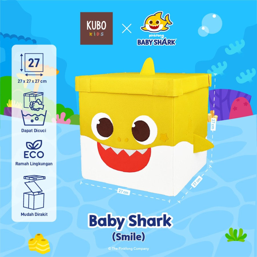 KUBO KIDS BABY SHARK 27 X 27 X 27 CM Kotak Penyimpanan